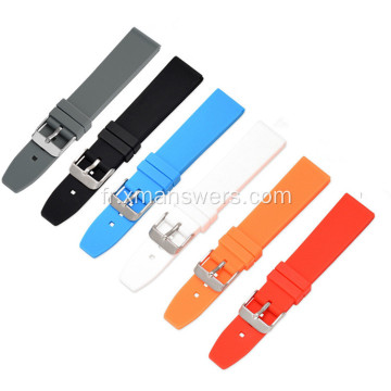 Bracelet de montre en caoutchouc de silicone coloré personnalisé